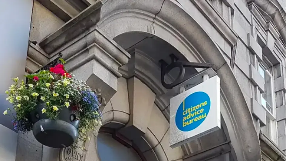 An image of the Citizens Advice Bureau logo above the doorway