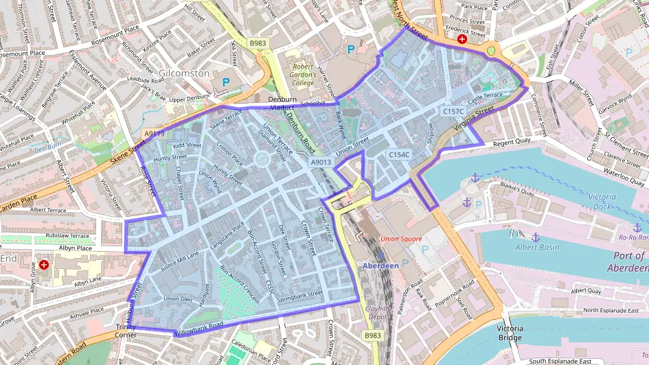 Aberdeen Low Emission Zone Map (As hosted by Aberdeen City Council)