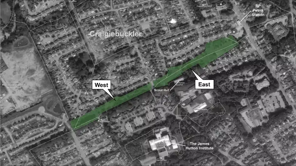 Area of Interest (AOI) showing the West and East sections of Culter Bypass