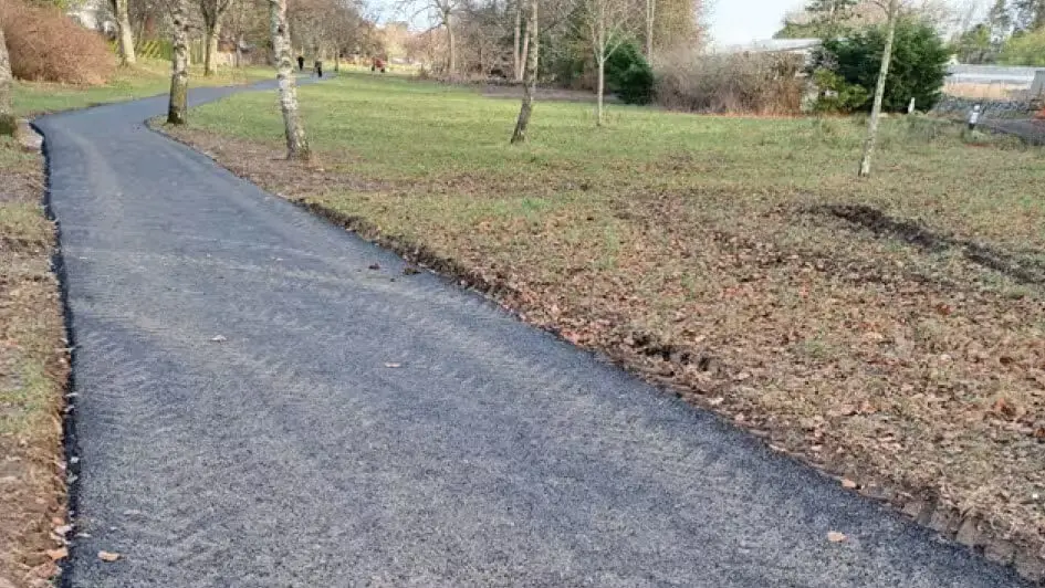 New tarmac path through Culter Bypass image taken February 2023.