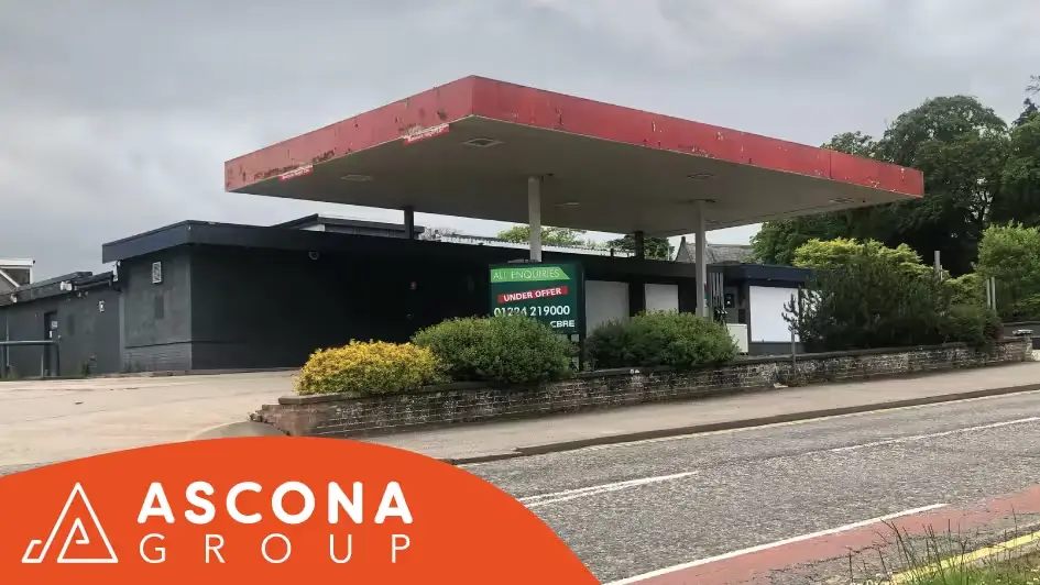 View from Springfield Road of the petrol station forecourt